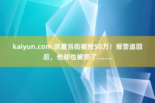 kaiyun.com 须眉当街被抢50万！报警追回后，他却也被抓了……