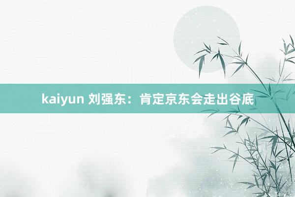 kaiyun 刘强东：肯定京东会走出谷底