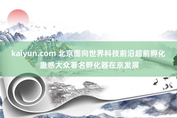 kaiyun.com 北京面向世界科技前沿超前孵化 蛊惑大众著名孵化器在京发展