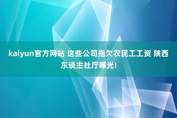 kaiyun官方网站 这些公司拖欠农民工工资 陕西东谈主社厅曝光!