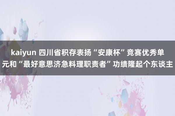 kaiyun 四川省积存表扬“安康杯”竞赛优秀单元和“最好意思济急料理职责者”功绩隆起个东谈主