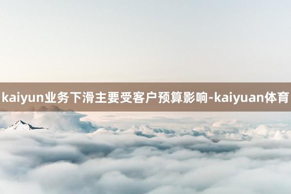 kaiyun业务下滑主要受客户预算影响-kaiyuan体育