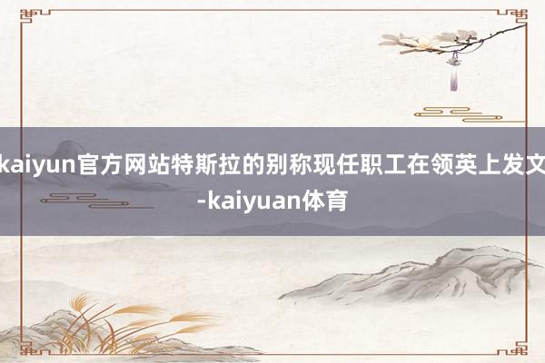 kaiyun官方网站特斯拉的别称现任职工在领英上发文-kaiyuan体育