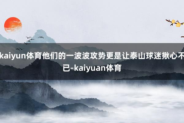 kaiyun体育他们的一波波攻势更是让泰山球迷揪心不已-kaiyuan体育