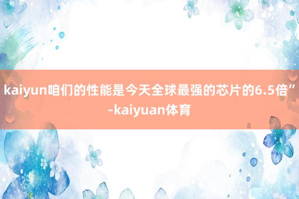 kaiyun咱们的性能是今天全球最强的芯片的6.5倍”-kaiyuan体育