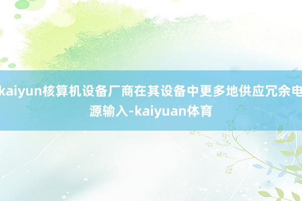 kaiyun核算机设备厂商在其设备中更多地供应冗余电源输入-kaiyuan体育