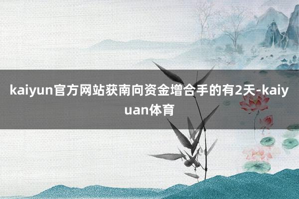 kaiyun官方网站获南向资金增合手的有2天-kaiyuan体育