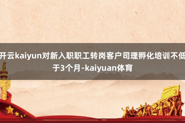 开云kaiyun对新入职职工转岗客户司理孵化培训不低于3个月-kaiyuan体育