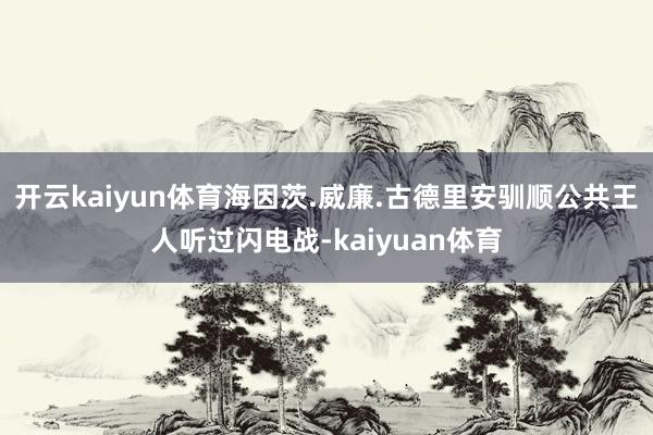 开云kaiyun体育海因茨.威廉.古德里安驯顺公共王人听过闪电战-kaiyuan体育