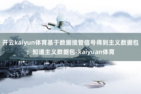 开云kaiyun体育基于数据接管信号得到主义数据包；知道主义数据包-kaiyuan体育