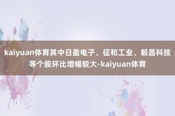 kaiyuan体育其中日盈电子、征和工业、毅昌科技等个股环比增幅较大-kaiyuan体育